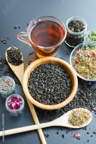 black and herbal dry tea