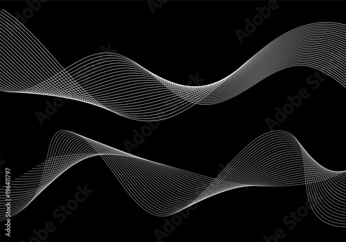 design element wavy lines tape on black background03 photo