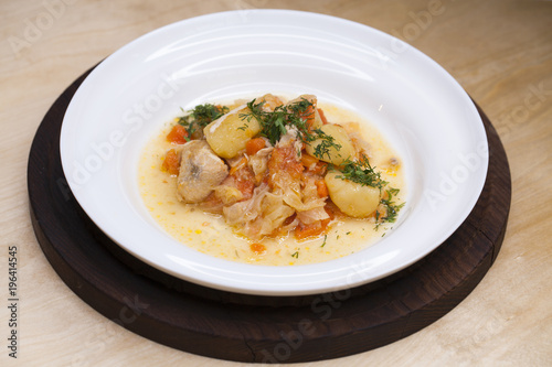 Vegetable stew with chicken and potato