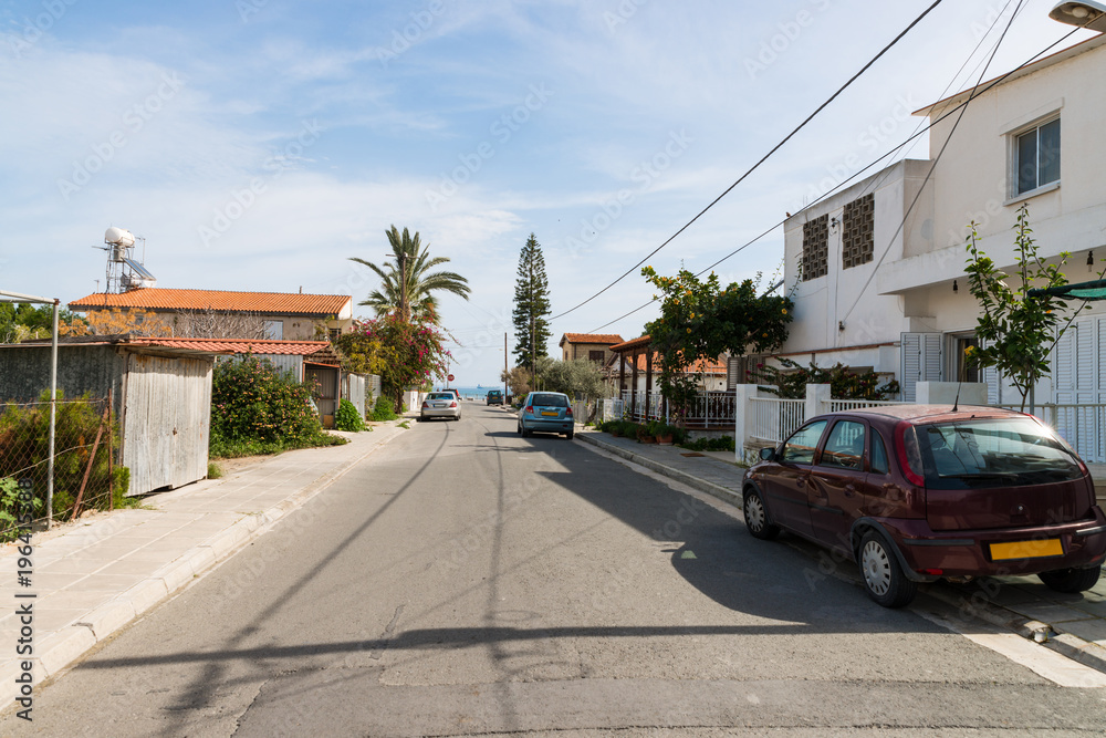 A small residential houses in suburbs of Larnaca city