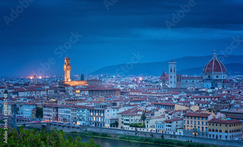 Scenic view on Florence, Tuscany in dusk