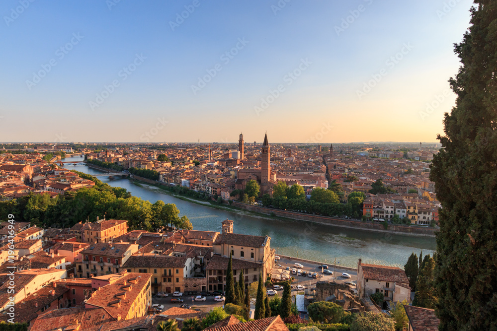 Naklejka premium Panoramic view of Verona, Italy