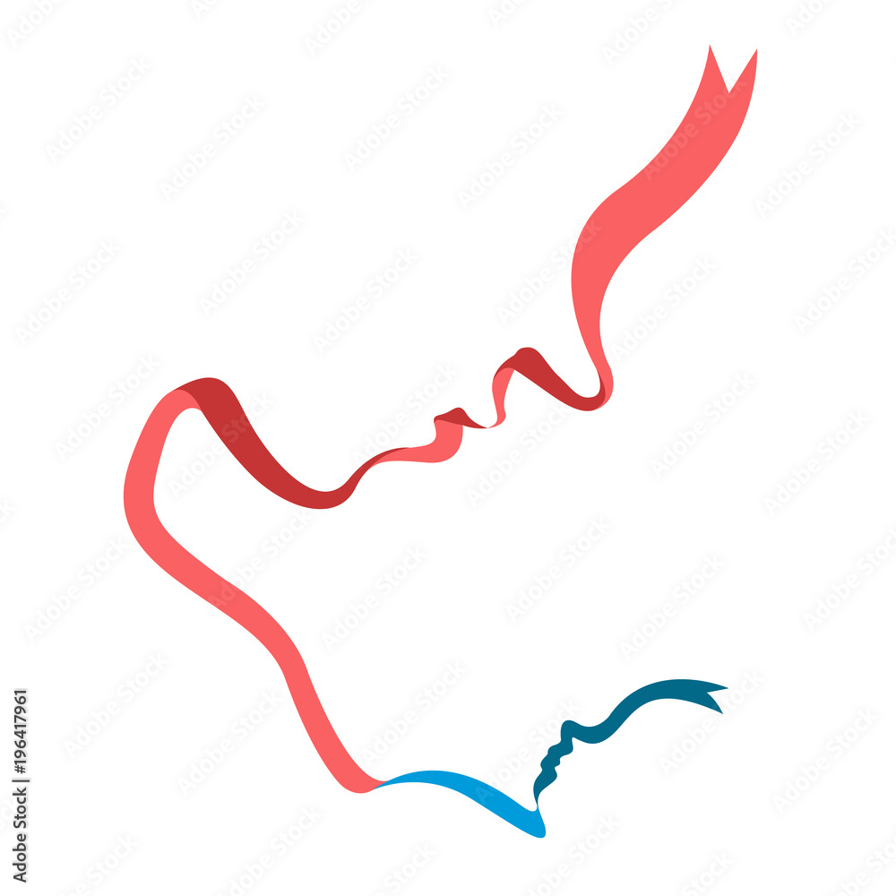 Abstract silhouette of mother and son Abstract silhouette of mother and son