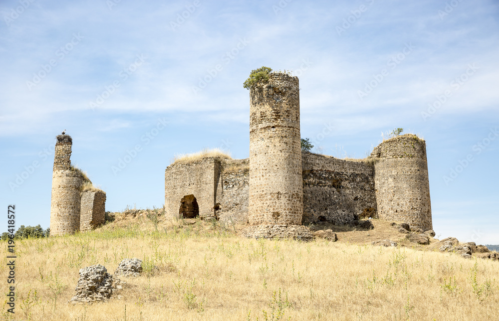 ruins of castillo de las Torres castle in El Real de la Jara, province of Seville, Spain