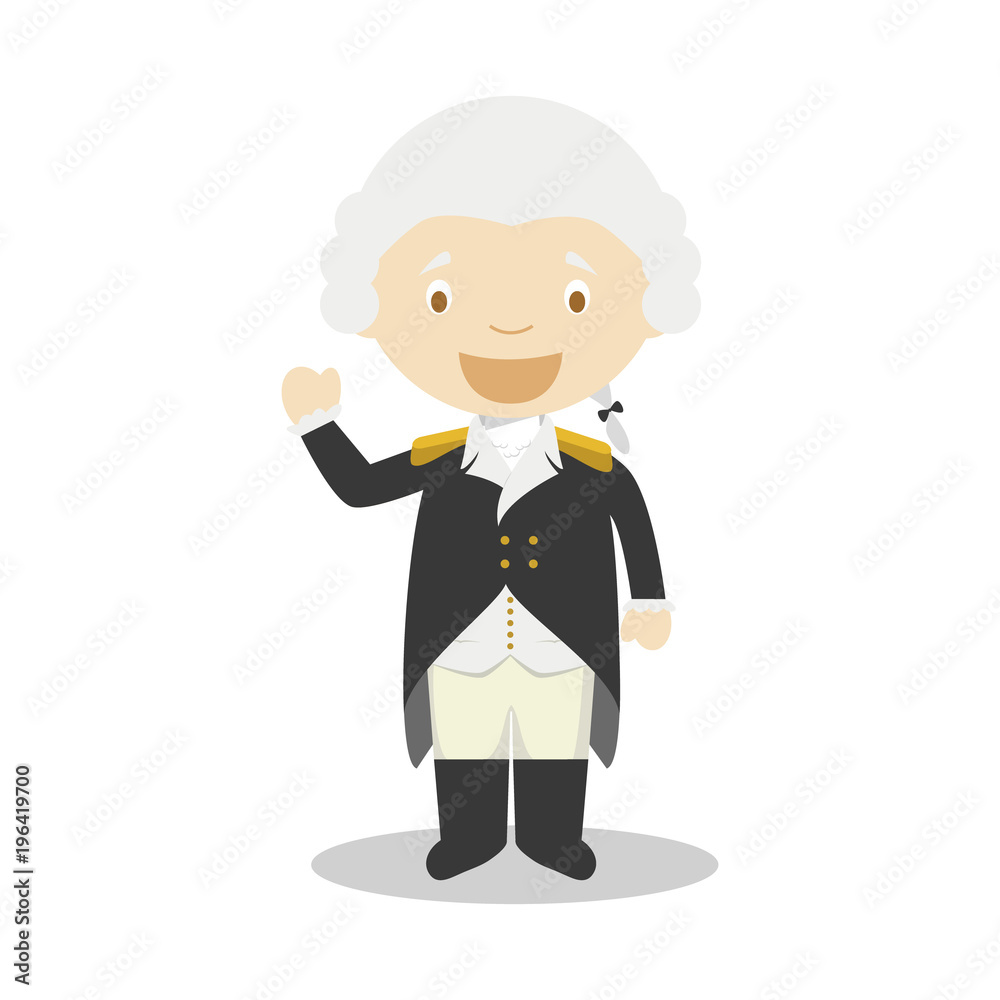 Vetor de Washington cartoon character. Vector Illustration. Kids