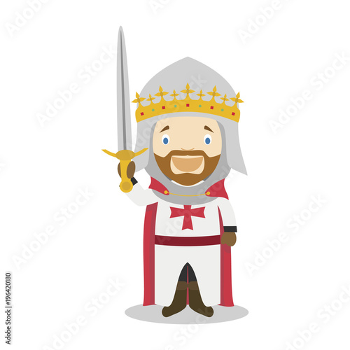 Canvas Print Richard I of England The Lionheart cartoon character
