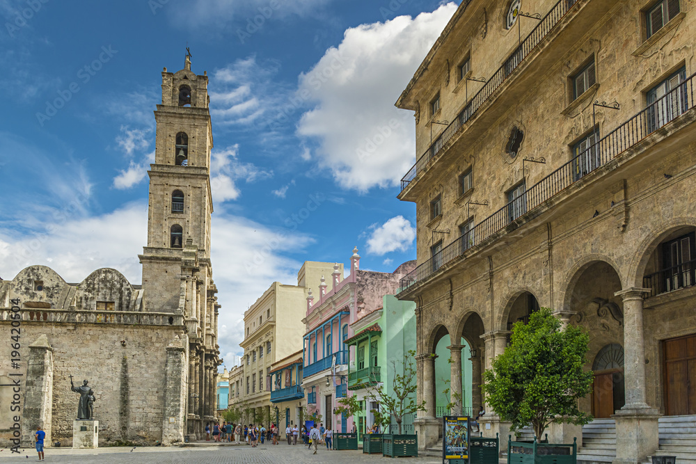 Tower of the Convento de San Francisco de Asís in Havana, Cuba 