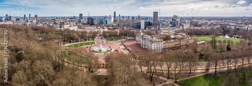 Fotografi Aerial view on Buckingham palace in sunny day, London