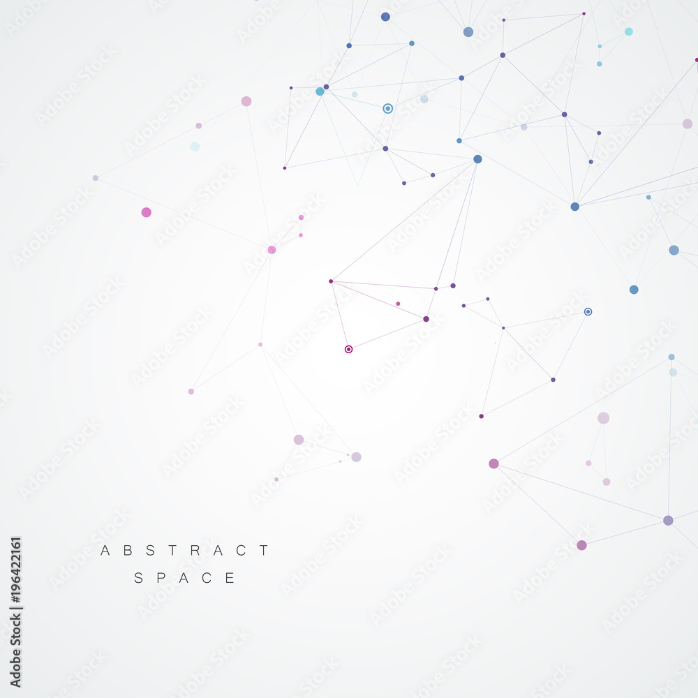 Science and technology background with connected line and dots Science and technology background with connected line and dots