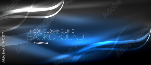 Neon elegant smooth wave lines digital abstract background