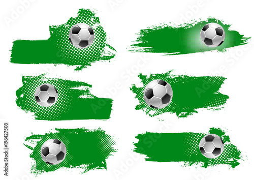 Vector soccer or football ball green backdrops