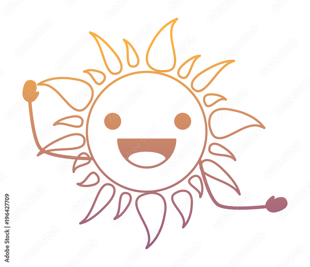 kawaii excited sun icon over white background, colorful design. vector illustration kawaii excited sun icon over white background, colorful design. vector illustration
