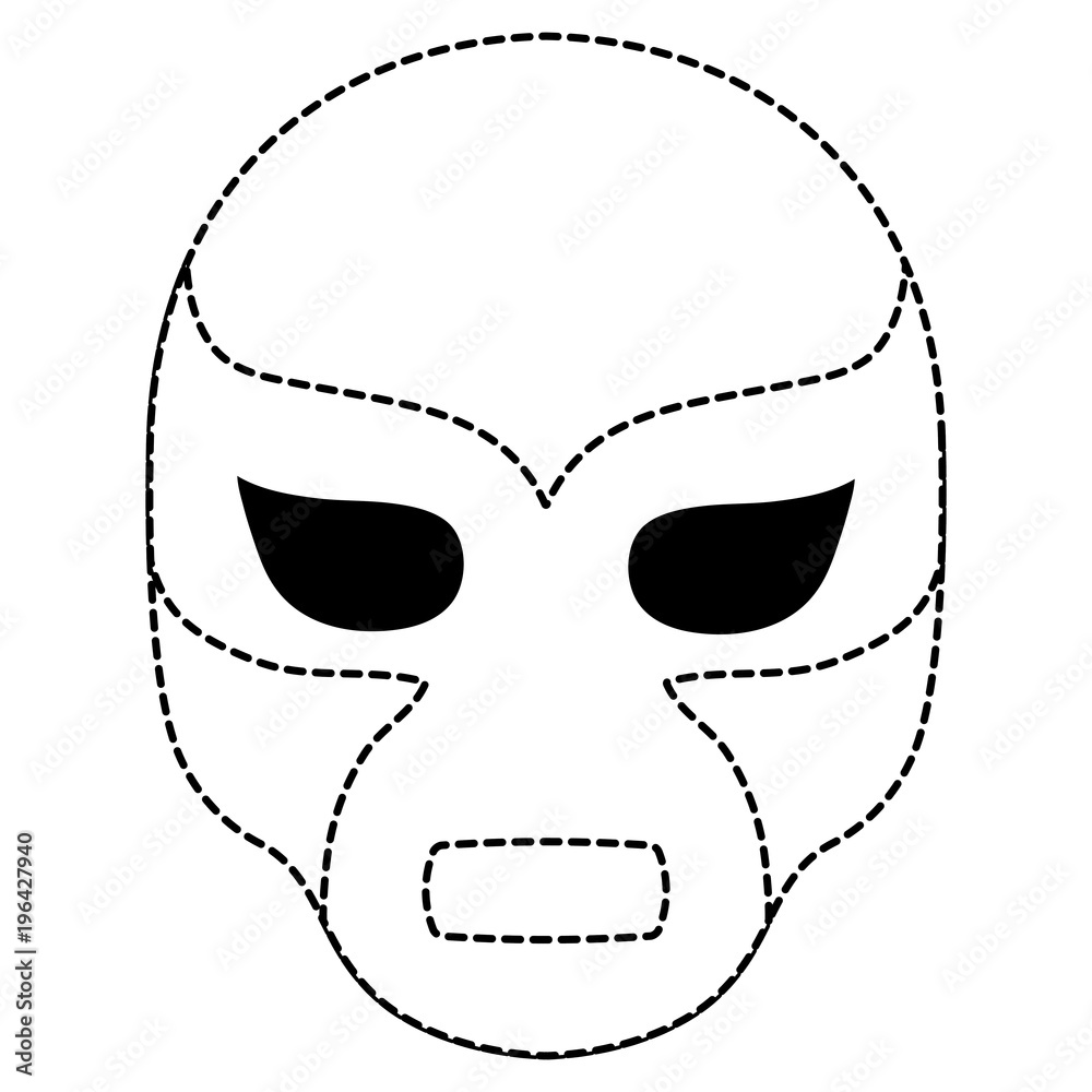 wrestling mask icon over white background, vector illustration