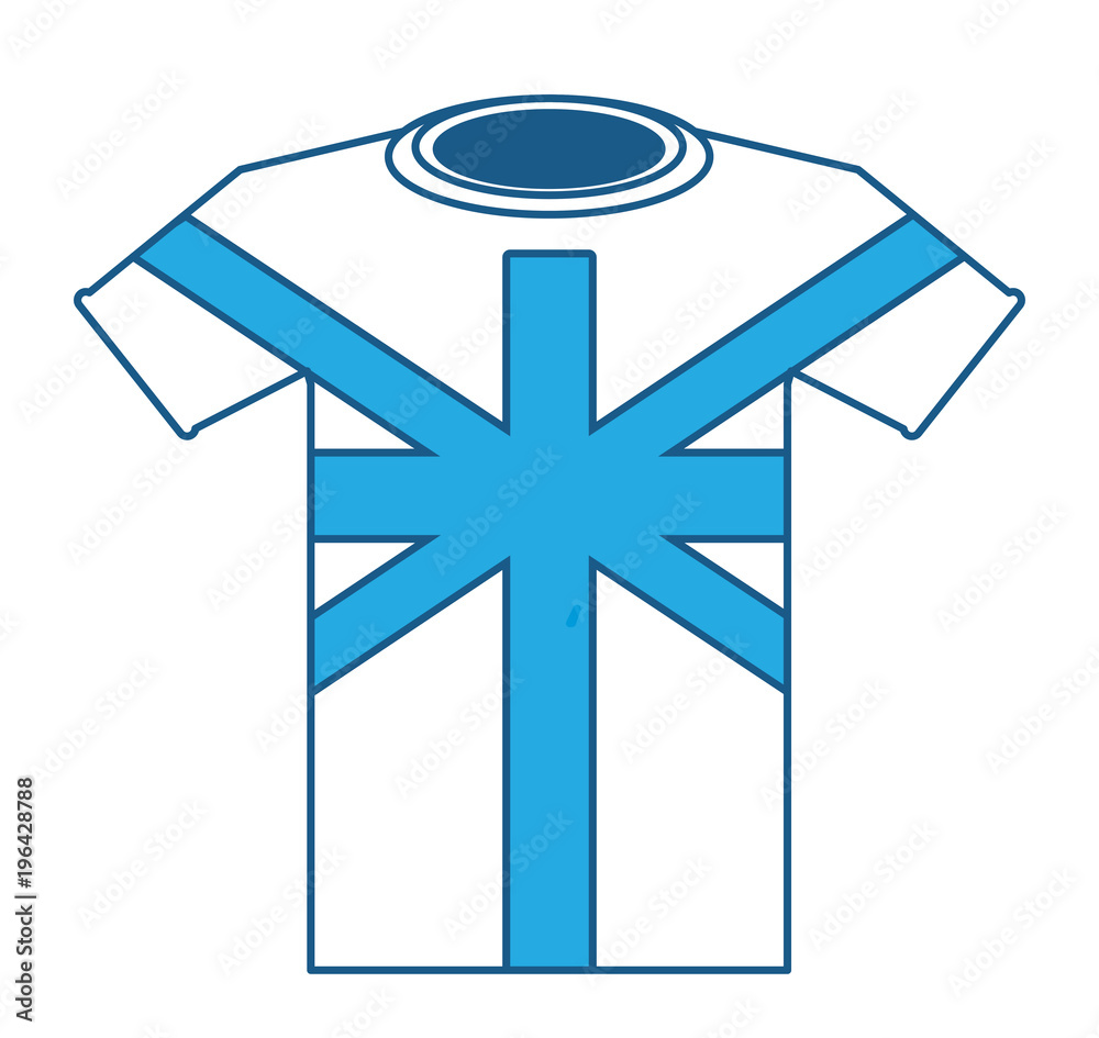 shirt with united kingdom flag design over white background, blue shading design. vector illustration shirt with united kingdom flag design over white background, blue shading design. vector illustration