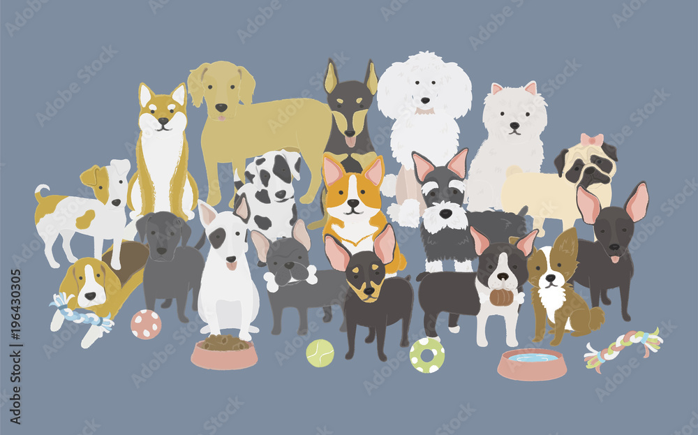 Illustration of dogs collection Illustration of dogs collection