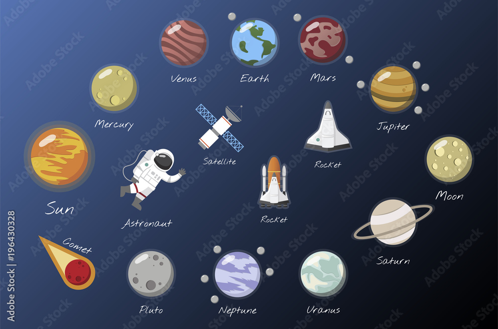 Naklejka premium Illustration of The solar system