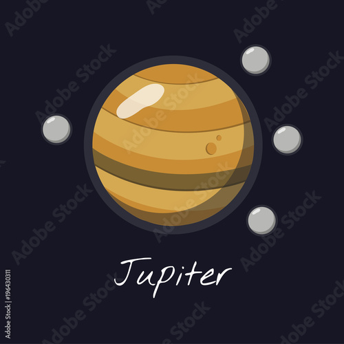 Fototapeta Naklejka Na Ścianę i Meble -  Illustration of planet jupiter in solar system