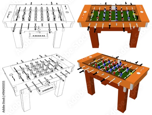 Football And Soccer Table Board Game Vector Isolated On White Background