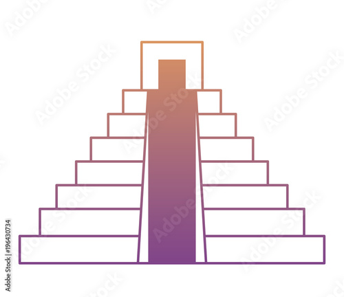 mexican pyramid icon over white background, colorful design. vector illustration