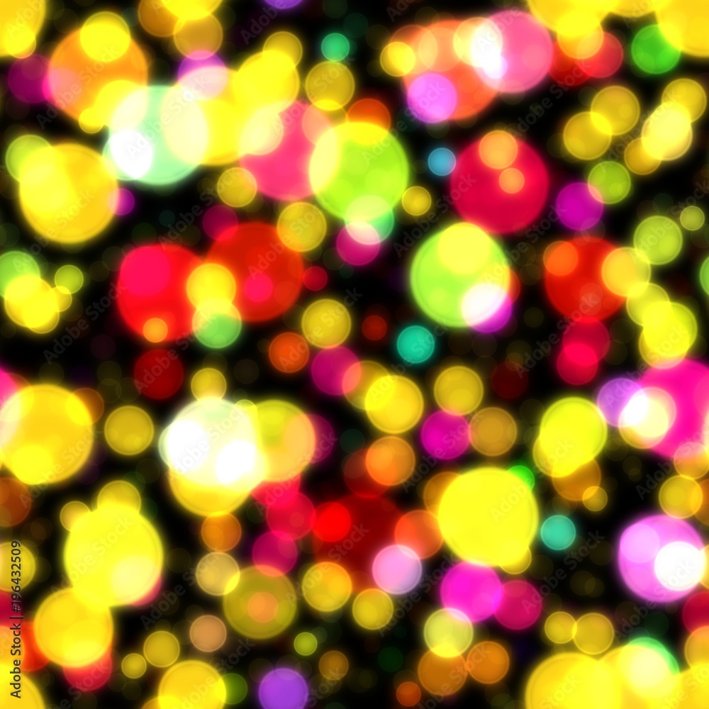 Glow bokeh background. Colorful seamless pattern with glitter particles