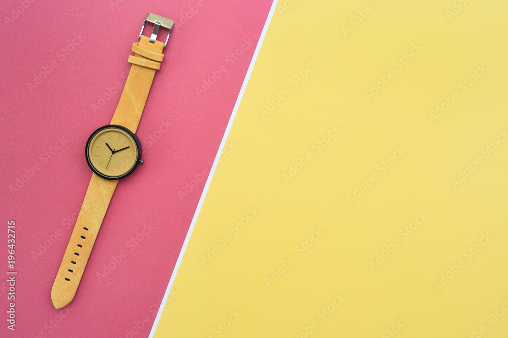 close up of yellow wristwatches for background close up of yellow wristwatches for background