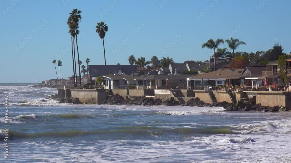 Southern California beach houses during a very large storm event. Southern California beach houses during a very large storm event.