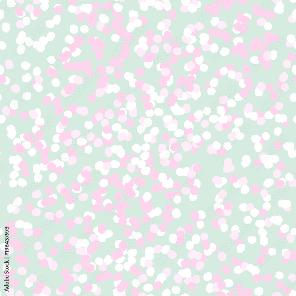 Spring Tender Colorful Seamless Pattern. Circles, Spots and Dots Endless Textures. Perfect for Pastel Background and Surface Design.
