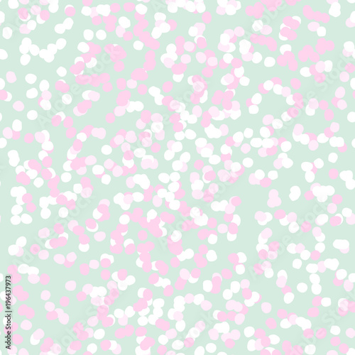 Spring Tender Colorful Seamless Pattern. Circles, Spots and Dots Endless Textures. Perfect for Pastel Background and Surface Design.