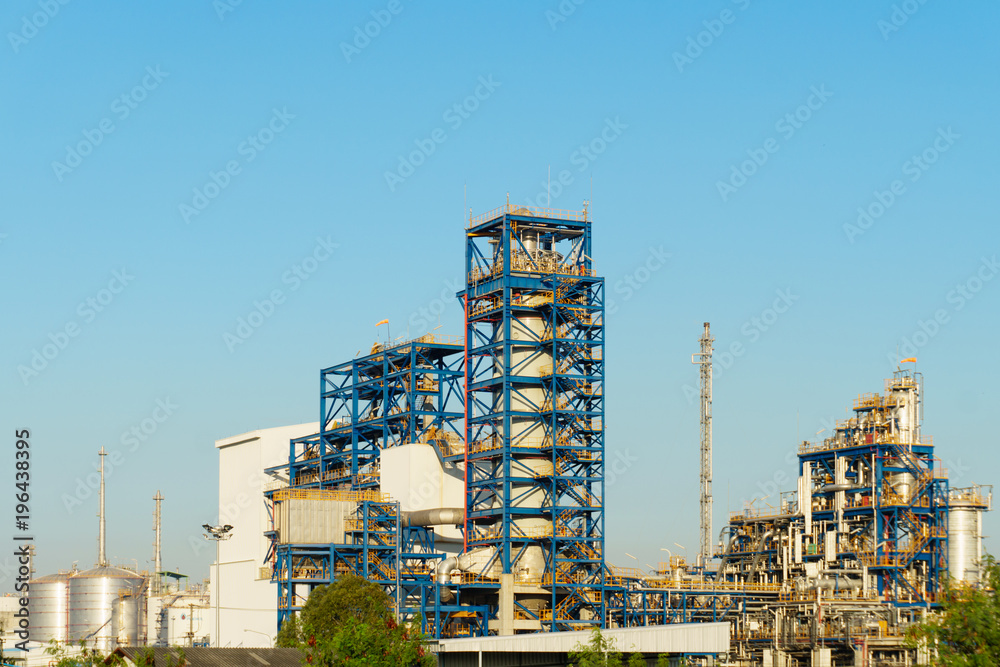 Chemical plant with sky background