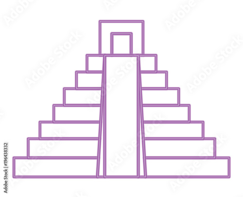 mexican pyramid icon over white background, colorful design. vector illustration