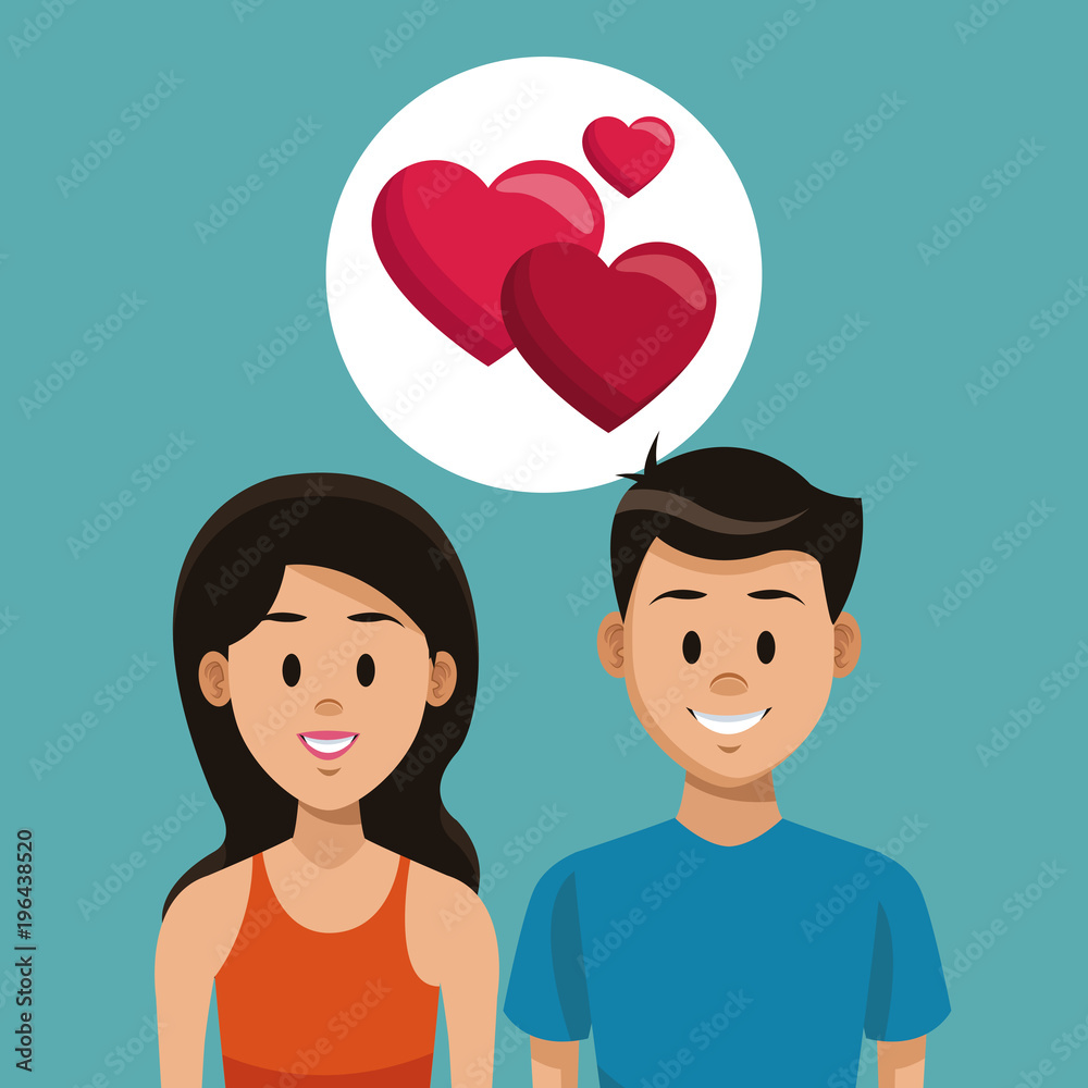 Young couple in love vector illustration graphic design Young couple in love vector illustration graphic design