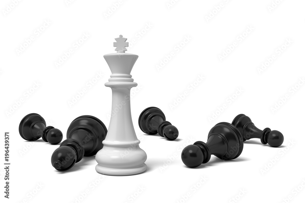 White Chess King Among Lying Down Black Pawns On Chessboard High-Res Stock  Photo - Getty Images