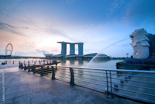 Photography Singapore city skyline and landmark