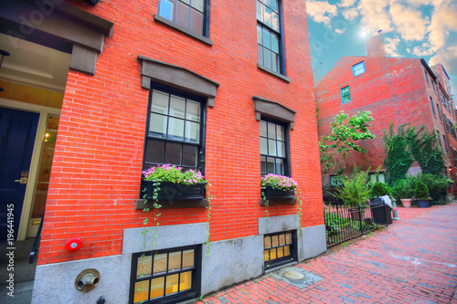 Boston Beacon Hill at sunset photo