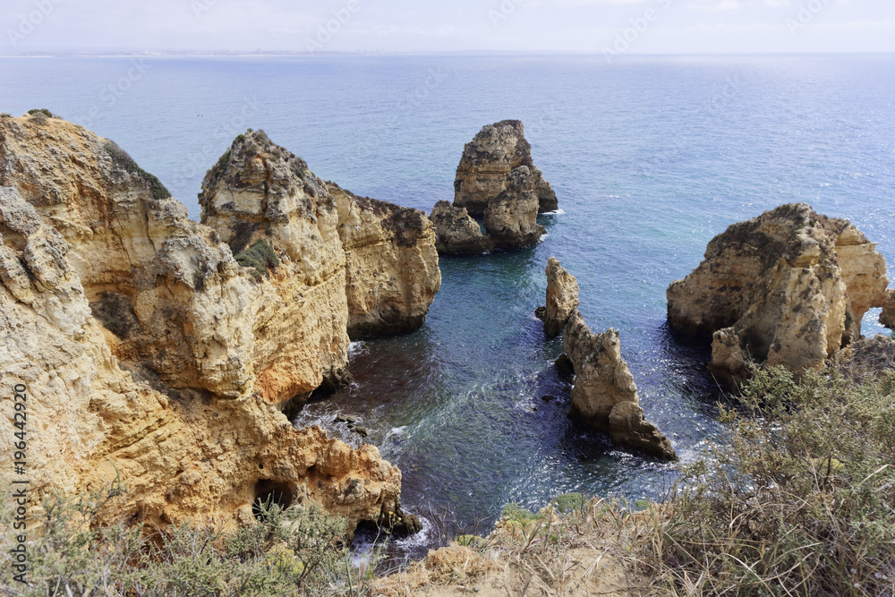 Strände der Algarve, Felsenküste der Algarve, Atlantik, Portugal, Europa