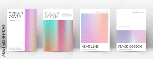 Flyer layout. Minimal surprising template for Brochure, Annual Report, Magazine, Poster, Corporate Presentation, Portfolio, Flyer. Appealing pastel hologram cover page.