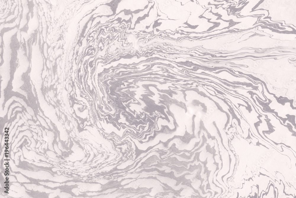 Naklejka premium Suminagashi marble texture hand painted with brown ink. Digital paper 1383 performed in traditional japanese suminagashi floating ink technique. Artistic liquid abstract background.