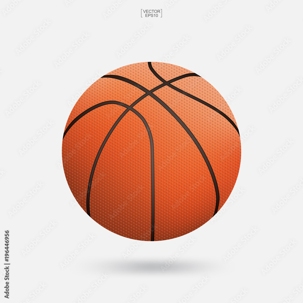 Fototapeta premium Basketball ball on white background. Vector illustration.