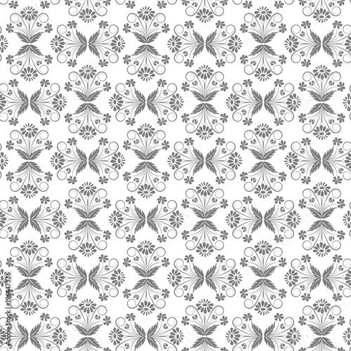 Fototapeta Naklejka Na Ścianę i Meble -  floral seamless pattern. white wedding background. vector illustration