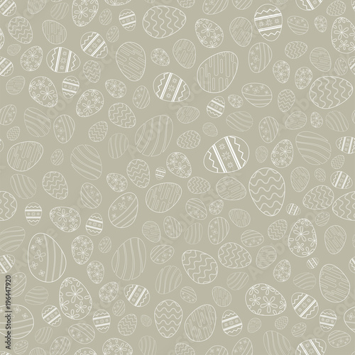 Seamless simple pattern with ornamental eggs. Easter background for printing on fabric, gift wrap and other printing.