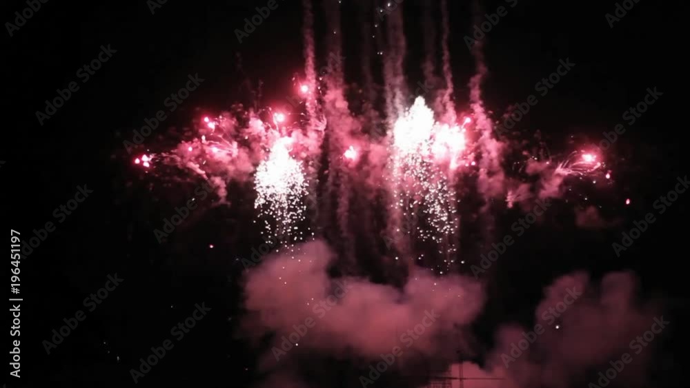 A fireworks show at night.