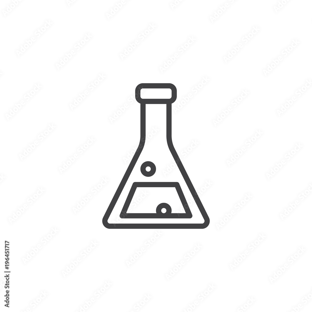 Laboratory flask outline icon. linear style sign for mobile concept and web design. Test tube simple line vector icon. Science symbol, logo illustration. Pixel perfect vector graphics Laboratory flask outline icon. linear style sign for mobile concept and web design. Test tube simple line vector icon. Science symbol, logo illustration. Pixel perfect vector graphics