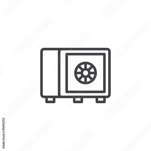 Safebox outline icon. linear style sign for mobile concept and web design. Strongbox simple line vector icon. Bank symbol, logo illustration. Pixel perfect vector graphics