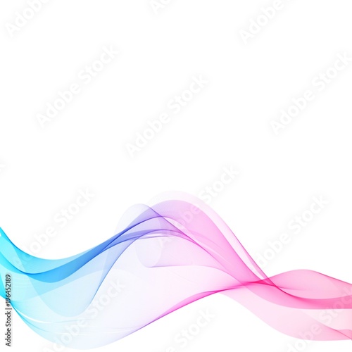 Abstract colorful pastel pink and blue, wave background, vector illustration.
