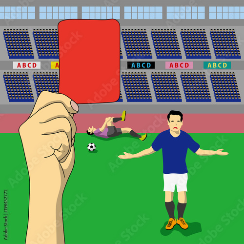 レッドカードの掲示