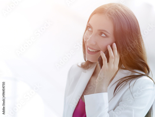 business lady talking on smartphone