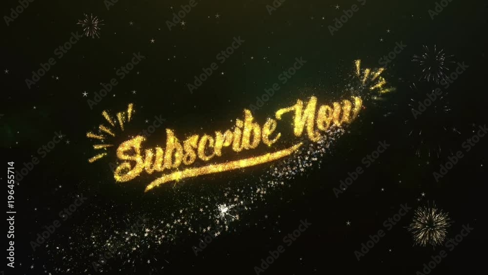 Subscribe now Greeting and Wishes card Made from Glitter Particles and Sparklers Light Dark Night Sky With Colorful Firework 4k Background Subscribe now Greeting and Wishes card Made from Glitter Particles and Sparklers Light Dark Night Sky With Colorful Firework 4k Background