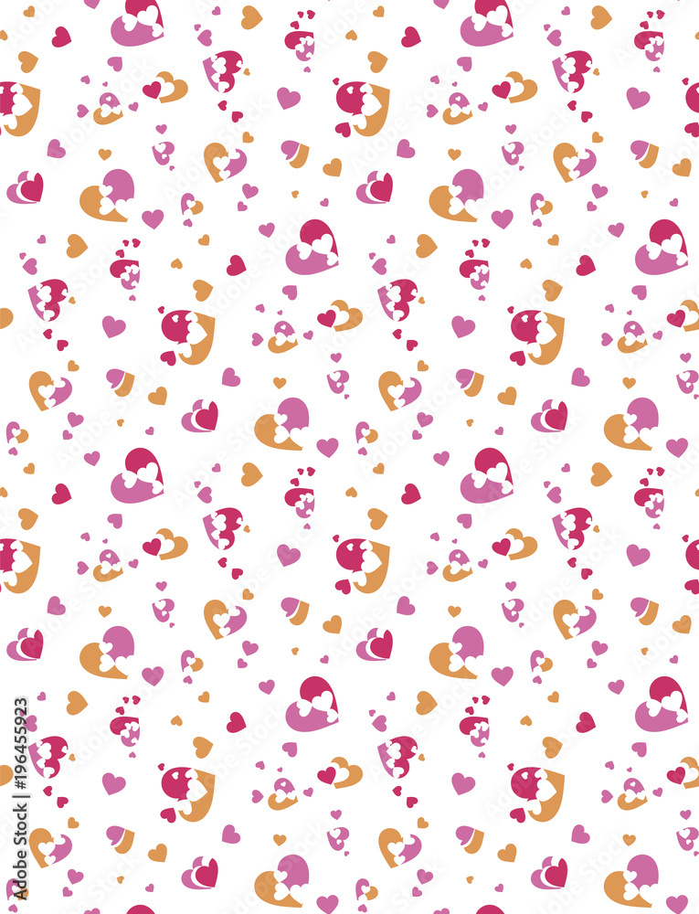 pattern swatch, broken hearts (and hearts)