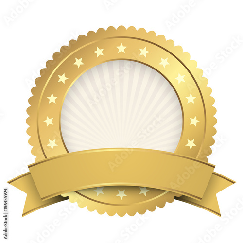 Button template gold with golden banner