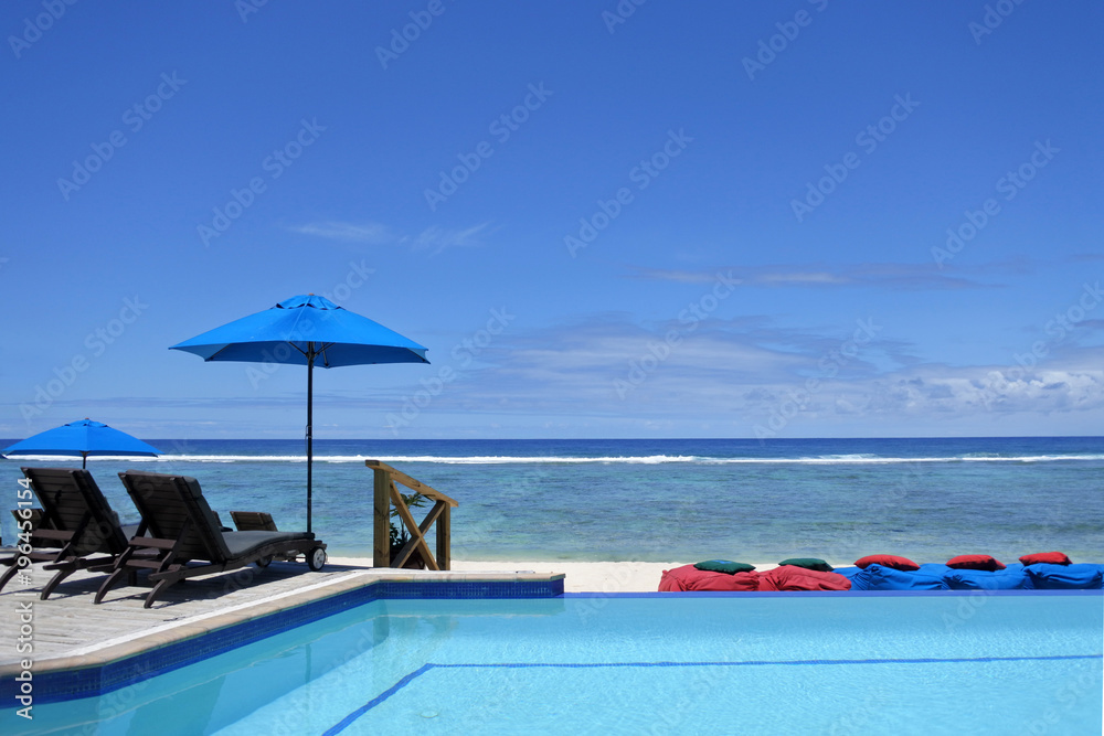 Swimming pool in tropical island resort